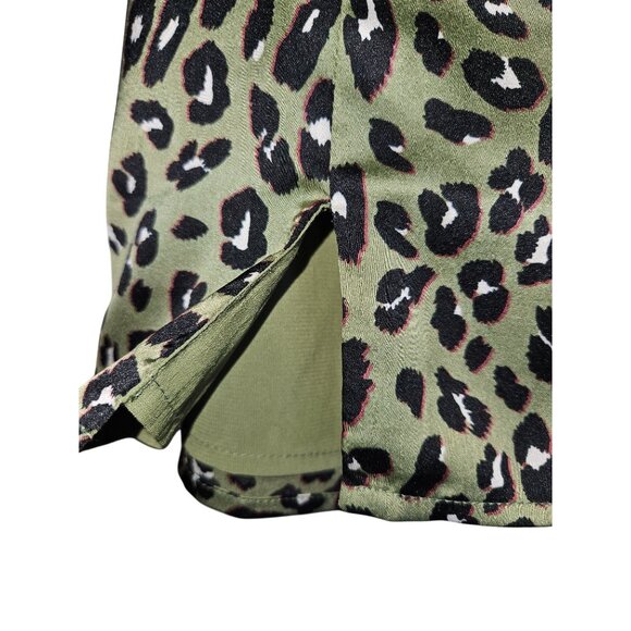 Superdown Green Fairy Grunge Leopard/Animal Print Mini Lined Skirt Women XXS - Picture 3 of 8